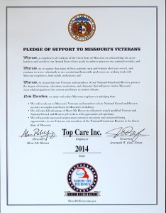 Top Care is a proud participant in Missouri’s Show-Me Heroes program.